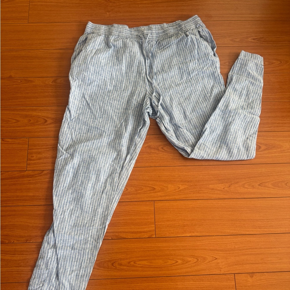 H&M blue striped beach pants. Size L (run small)